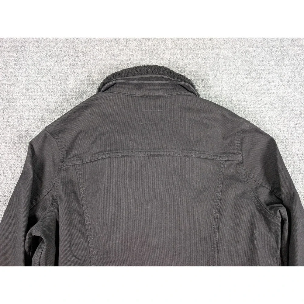 Tecovas Denim Trucker Jacket Mens Small Black Detachable‎ Sherpa Collar Western